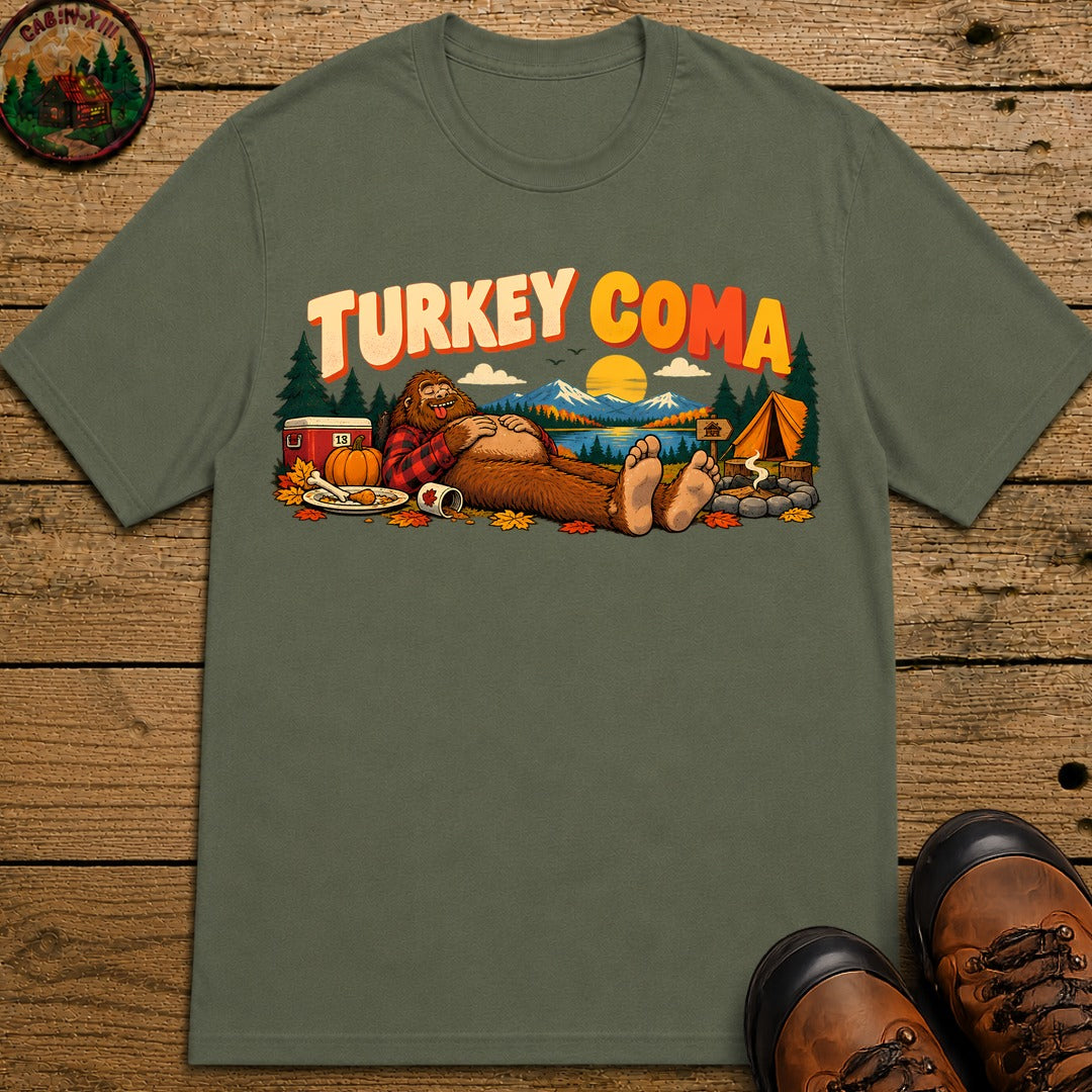 Thanksgiving Turkey Coma T-Shirt - Moss