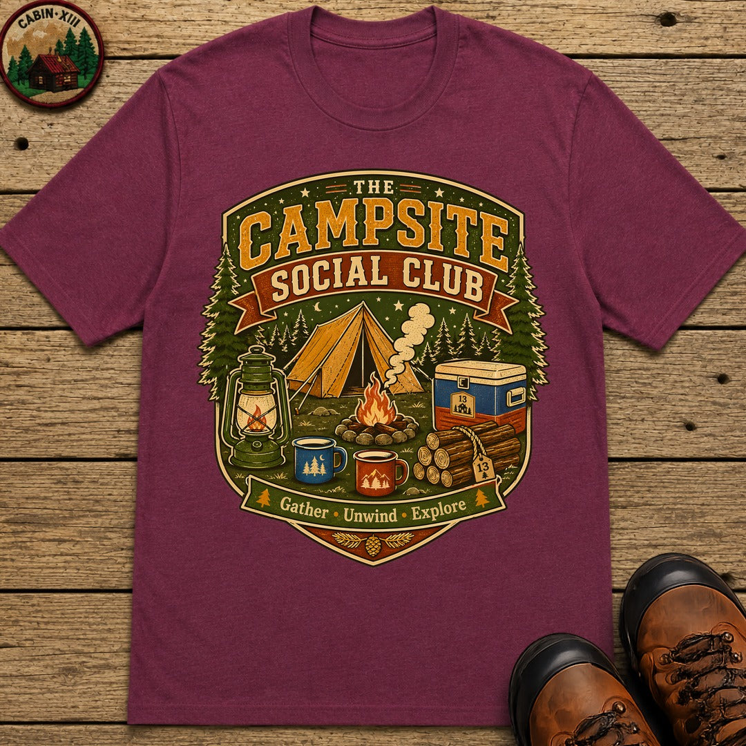 The Campsite Social Club T-Shirt - Berry