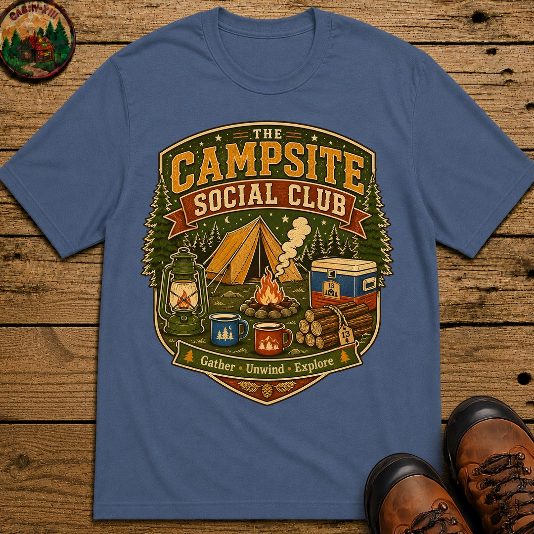 The Campsite Social Club T-Shirt - Blue Jean