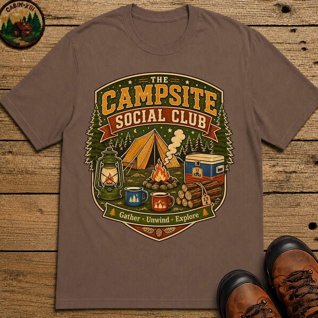 The Campsite Social Club T-Shirt - Espresso