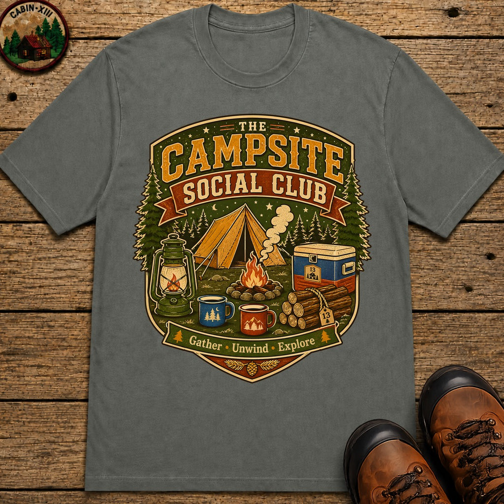 The Campsite Social Club T-Shirt - Pepper