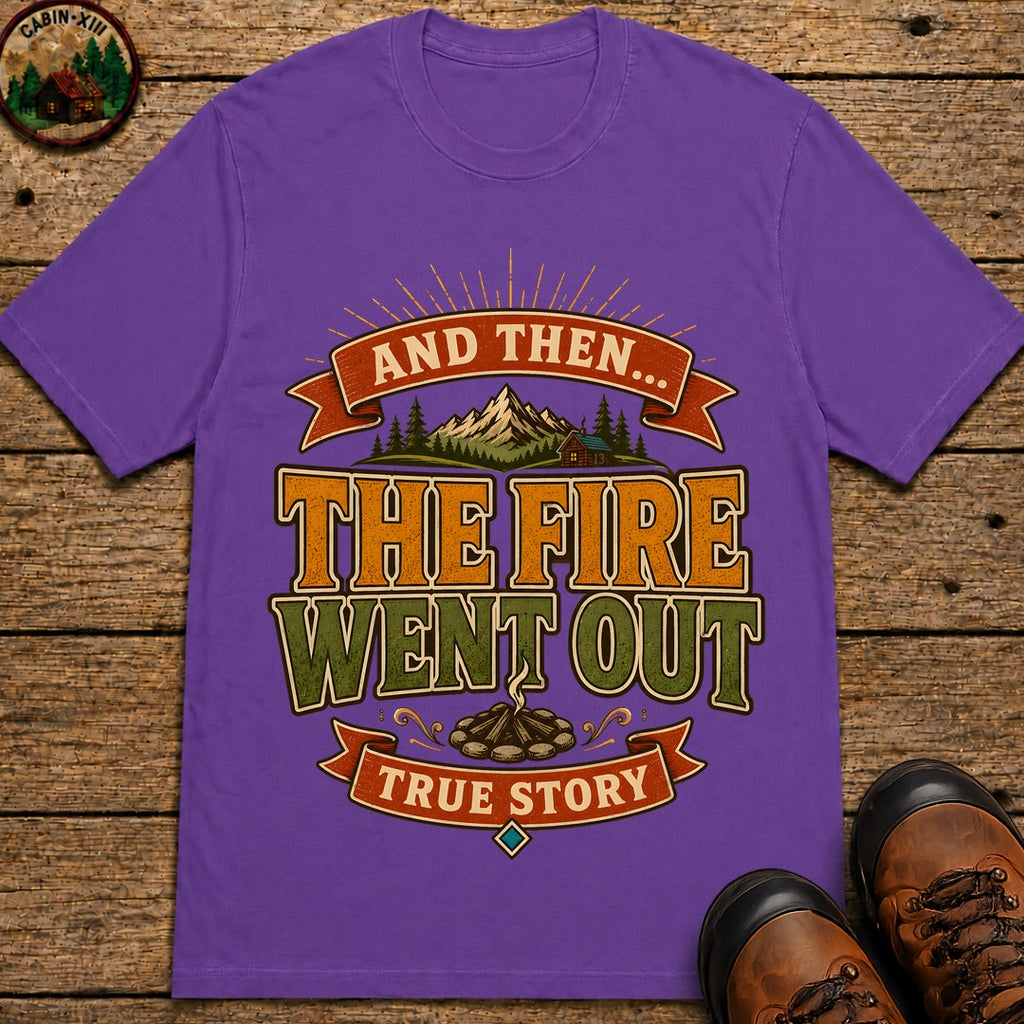 The Fire Went Out (Modern) Badge T Shirt - Grape