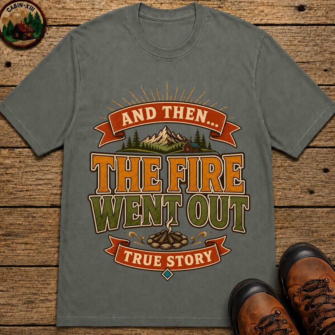 The Fire Went Out (Modern) Badge T Shirt - Pepper