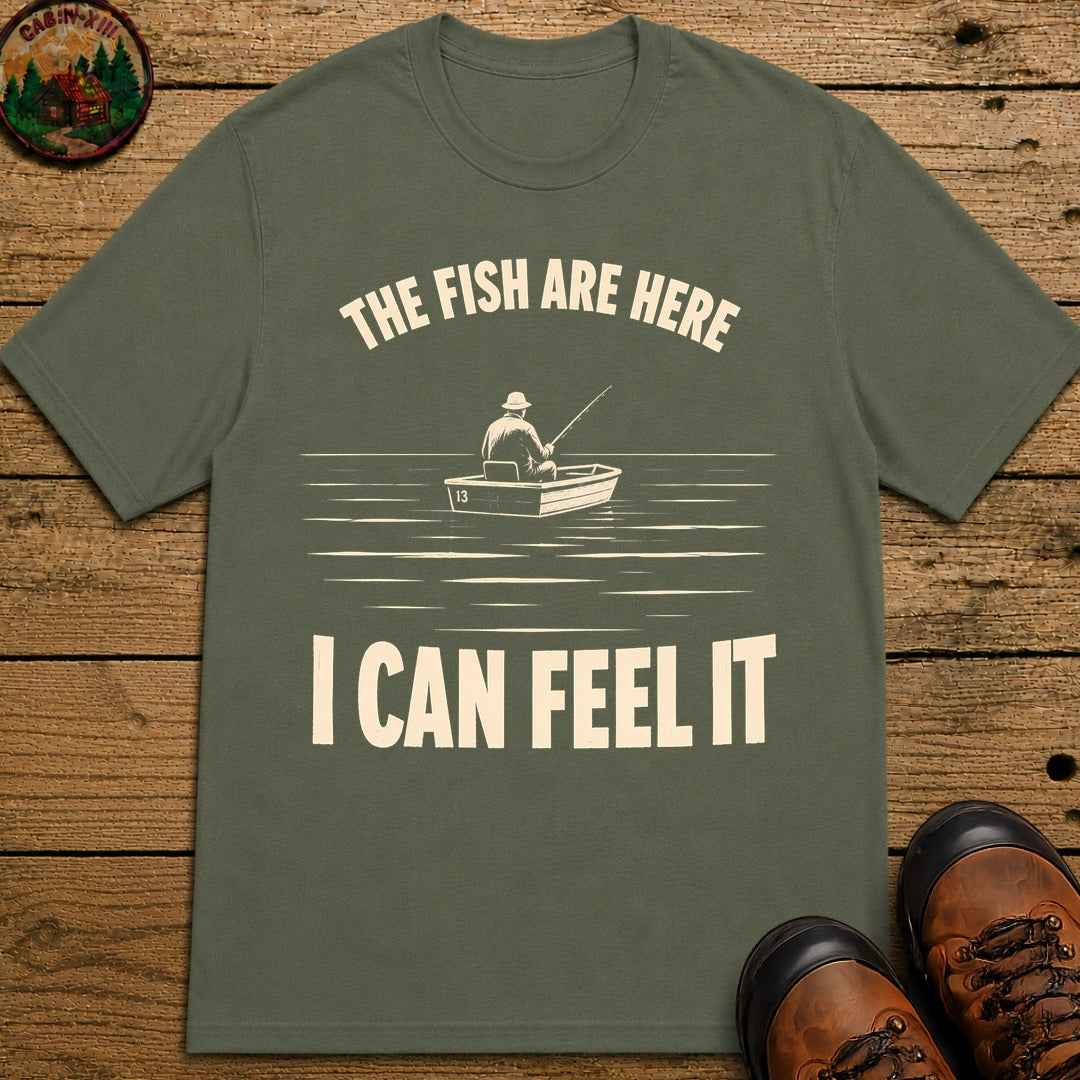 The Fish Are Here T-Shirt - Moss