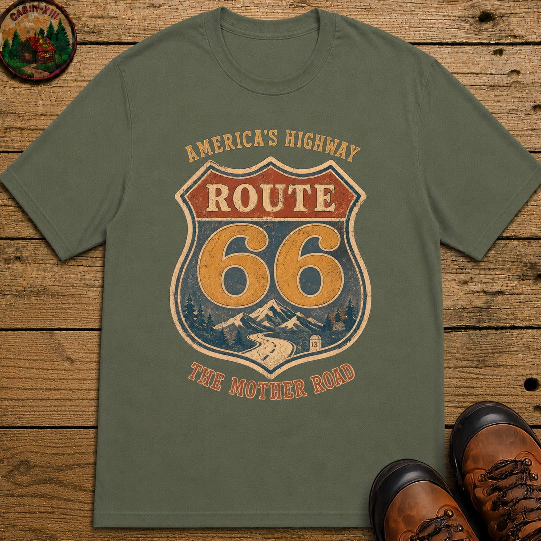 The Mother Road T-Shirt - Moss