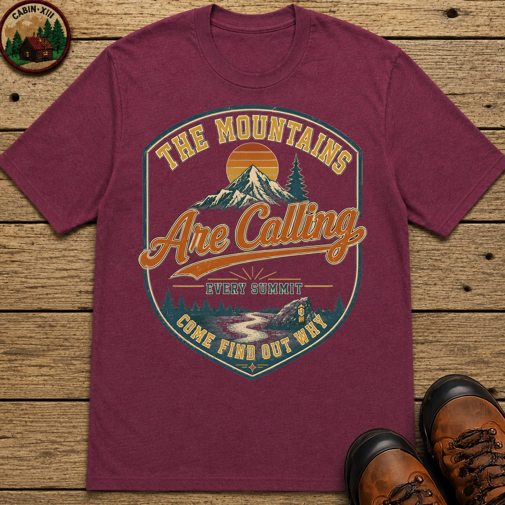 The Mountains are Calling T-Shirt - Berry