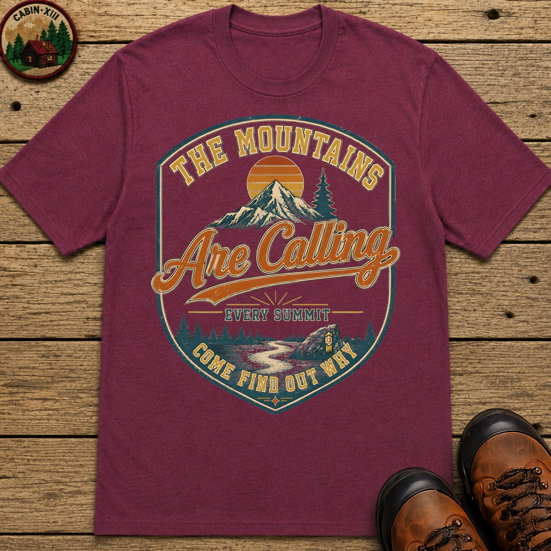 The Mountains are Calling T-Shirt - Berry