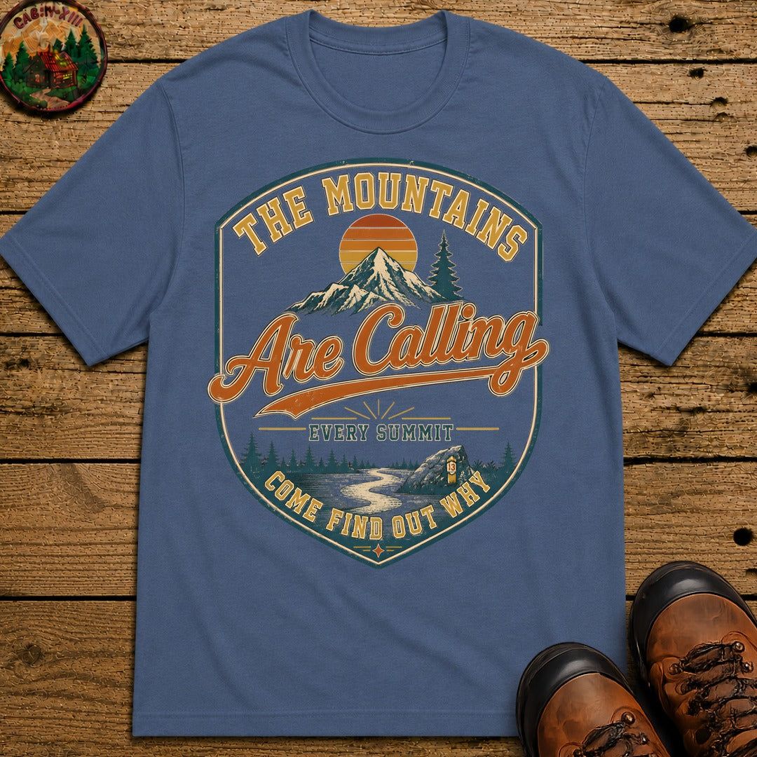 The Mountains are Calling T-Shirt - Blue Jean