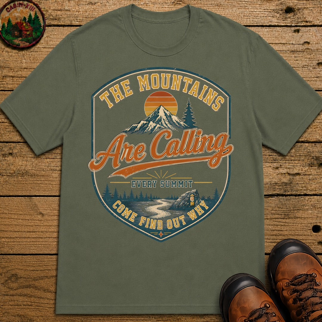 The Mountains are Calling T-Shirt - Moss