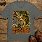 They'll Never Take Me Alive — Funny Bass Fishing Humor Tee - Pepper