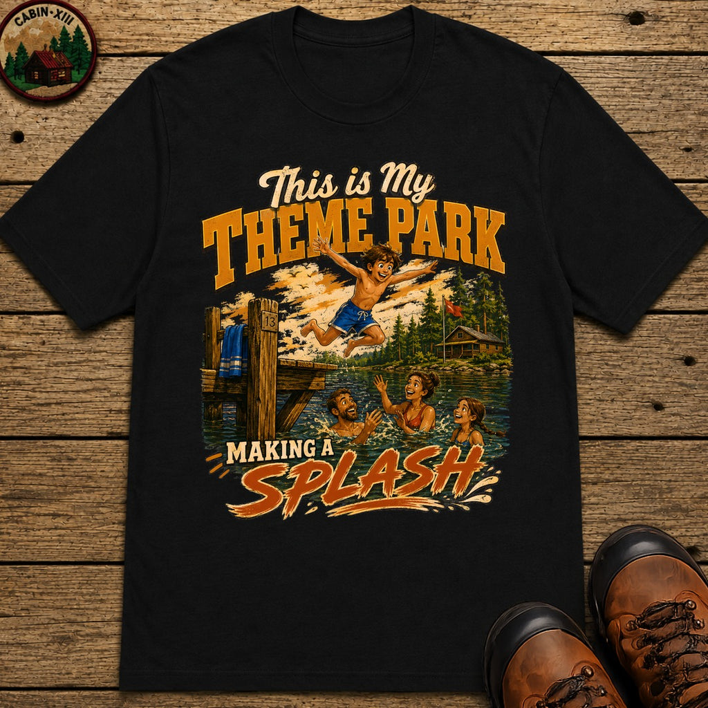 This Is My Theme Park Making a Splash — Lake Life Family Tee - Black
