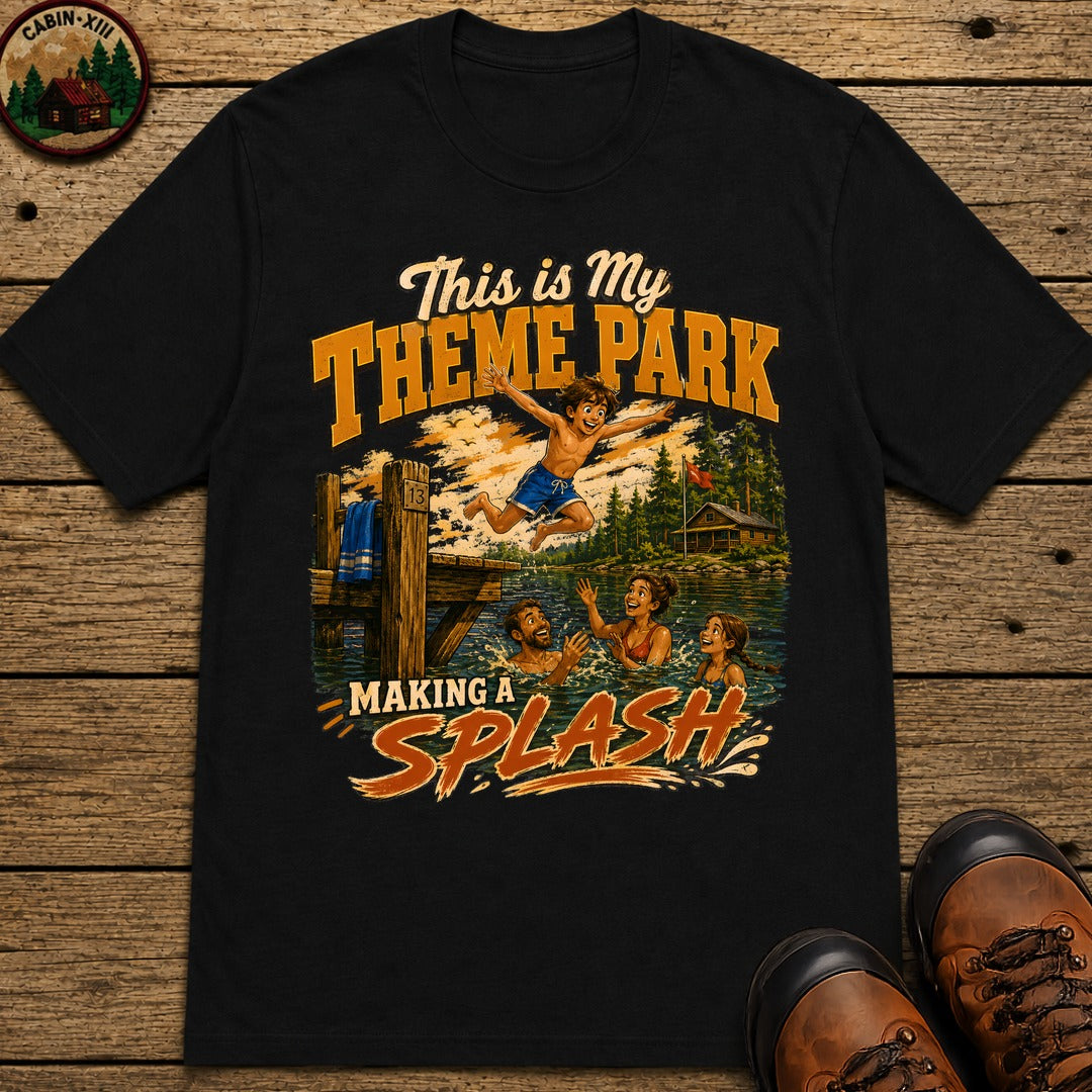 This Is My Theme Park Making a Splash — Lake Life Family Tee - Black