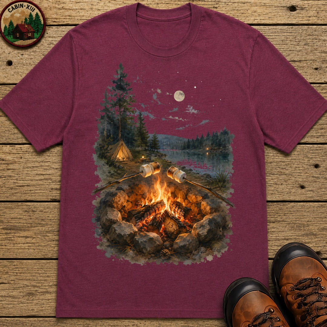 Toasting Marshmallows T-Shirt - Berry