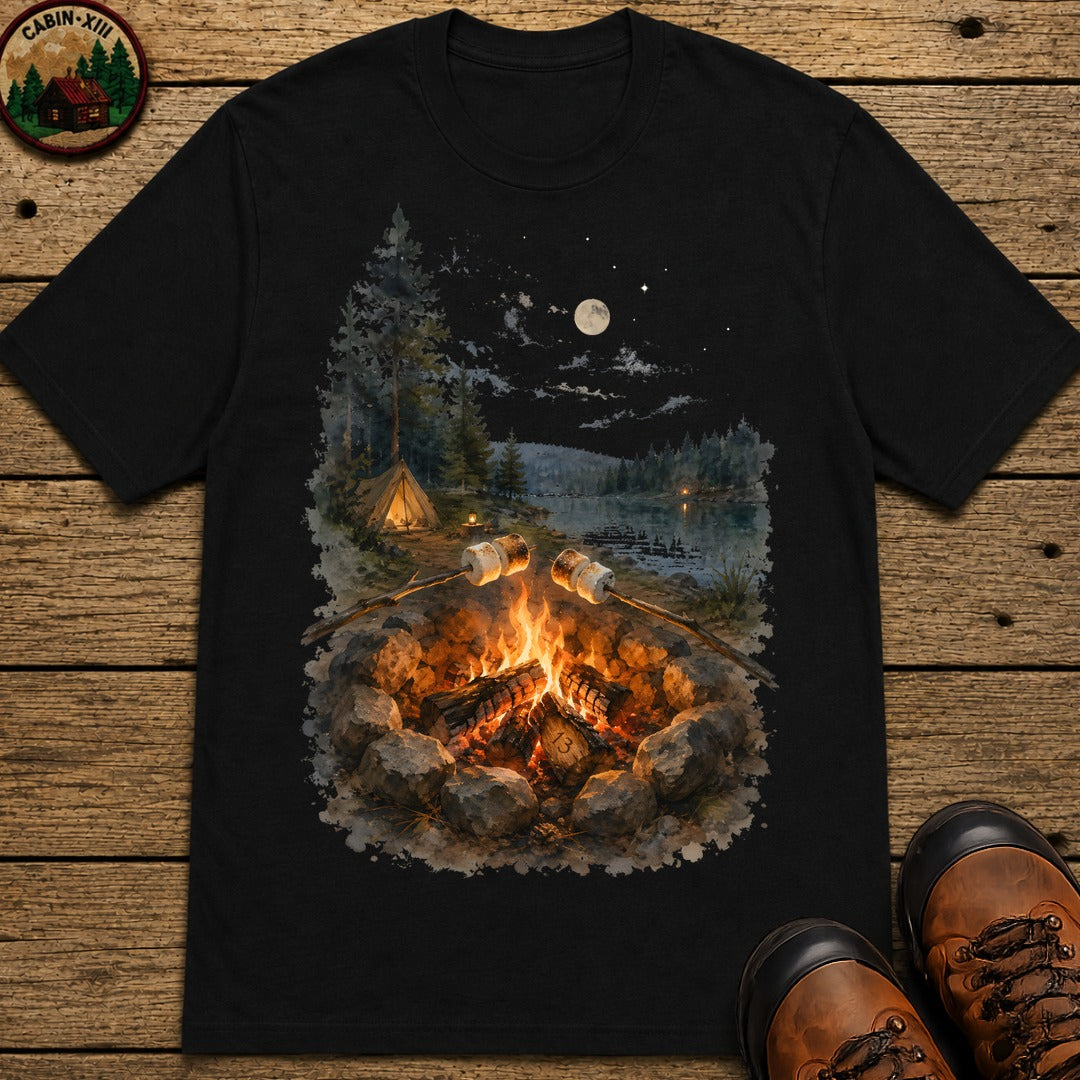 Toasting Marshmallows T-Shirt - Black