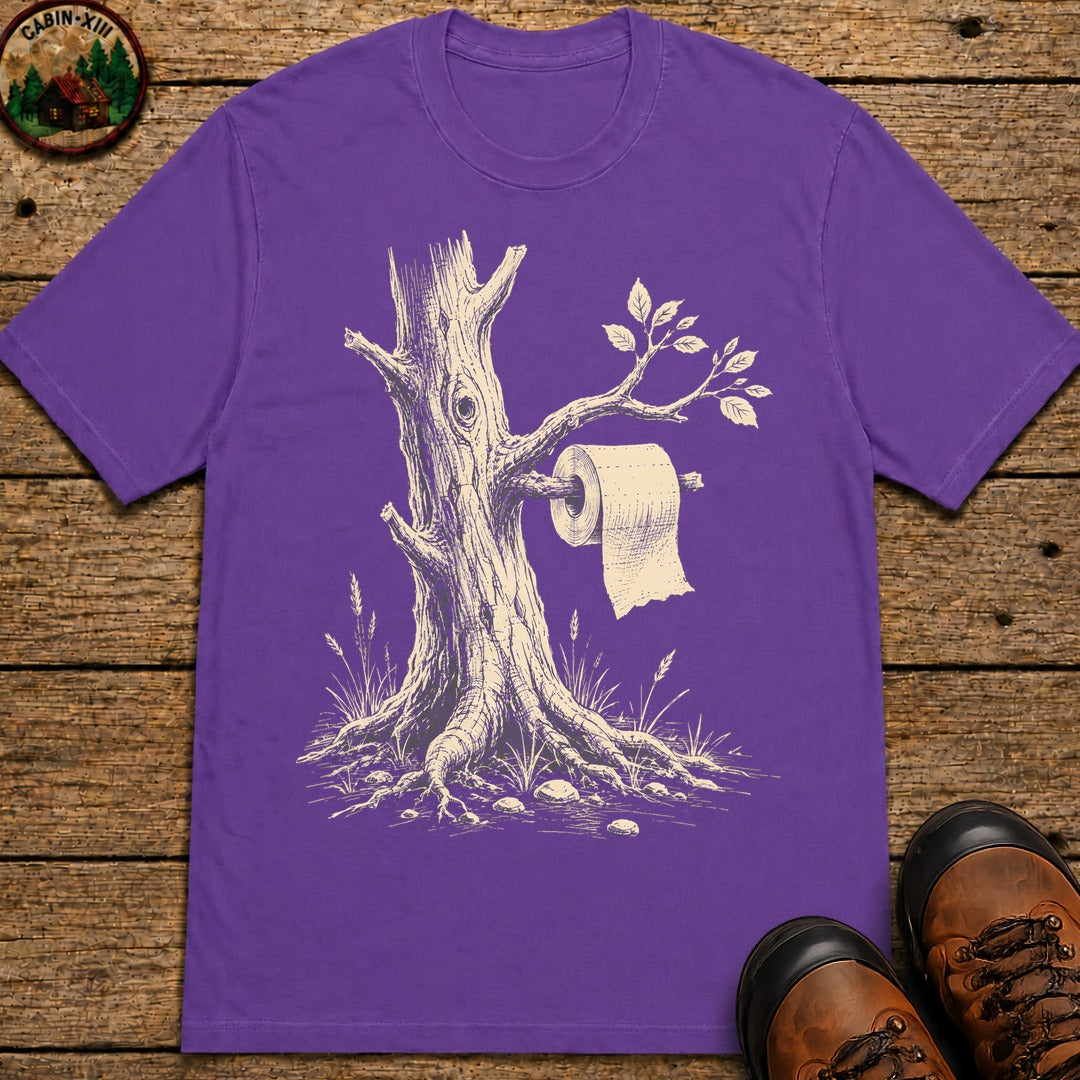 Toilet Tree — Funny Camping Outdoor Humor Sketch Tee - Grape
