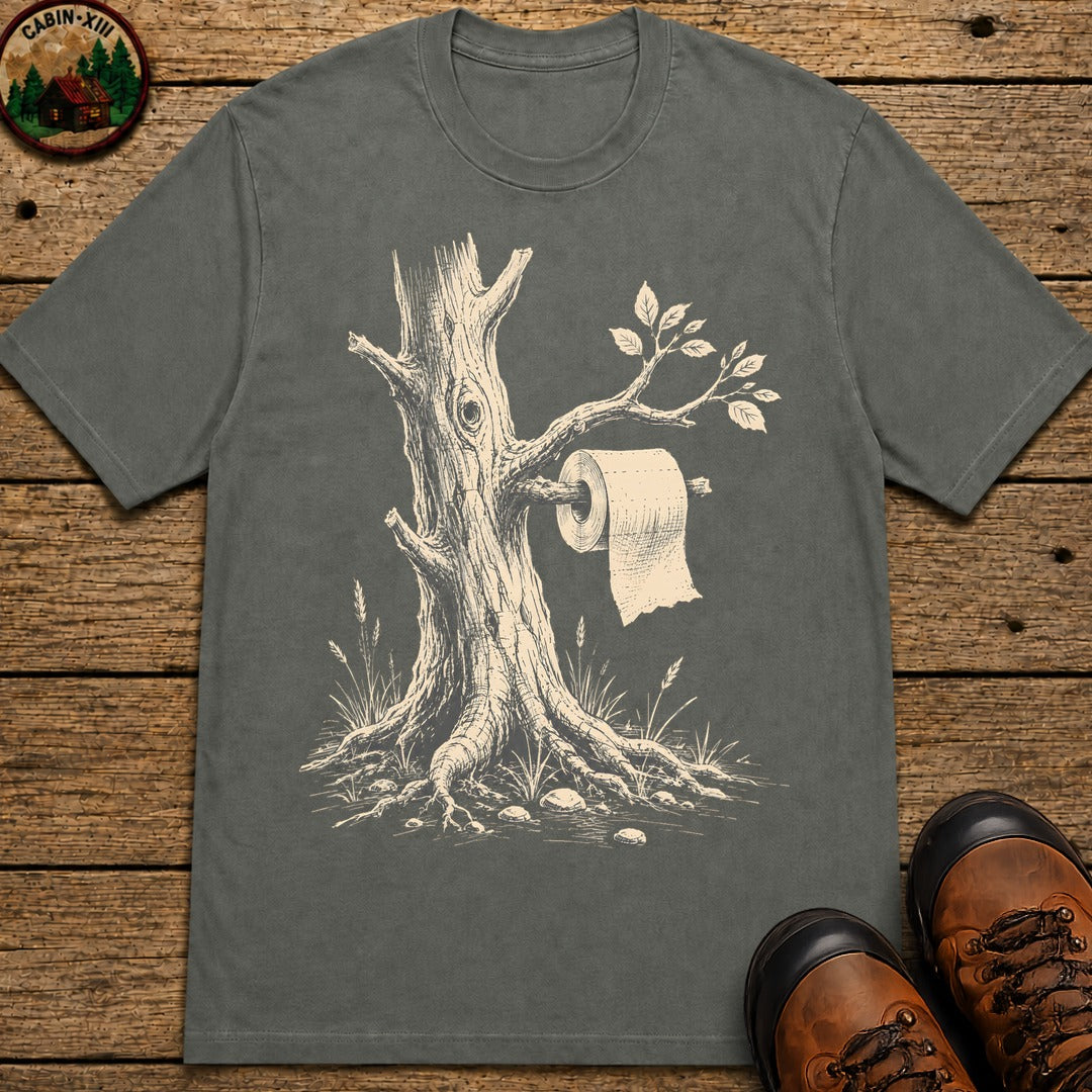 Toilet Tree — Funny Camping Outdoor Humor Sketch Tee - Pepper