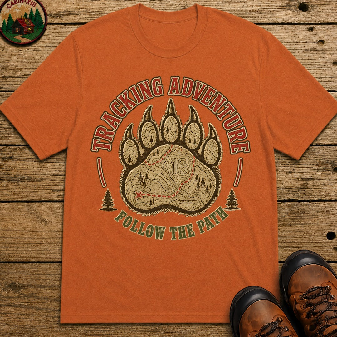Tracking Adventure Follow the Path — Vintage Bear Paw Hiking Tee - Yam