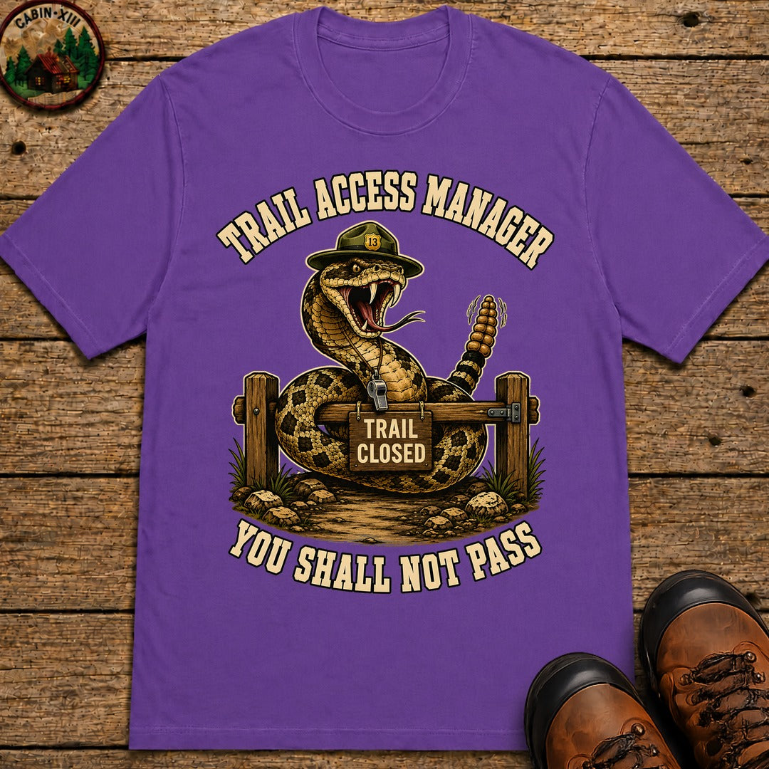 Trail Access Manager You Shall Not Pass — Rattlesnake Hiking Tee - Grape