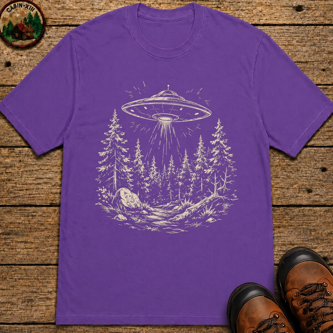 UFO Over the Treeline T-Shirt - Grape