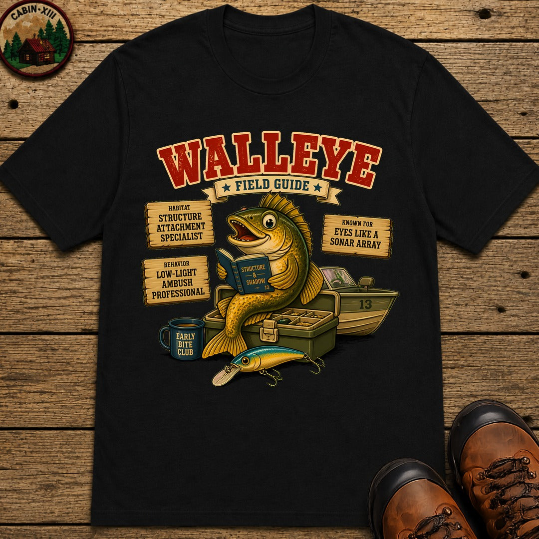 Walleye Field Guide T-Shirt - Black