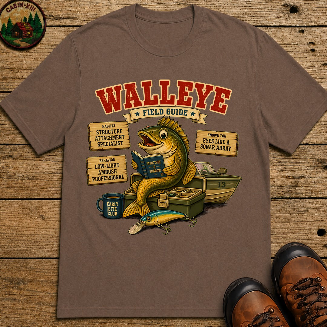 Walleye Field Guide T-Shirt - Espresso