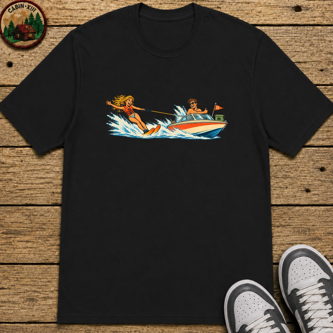 Waterskiing Kids T-Shirt - Black