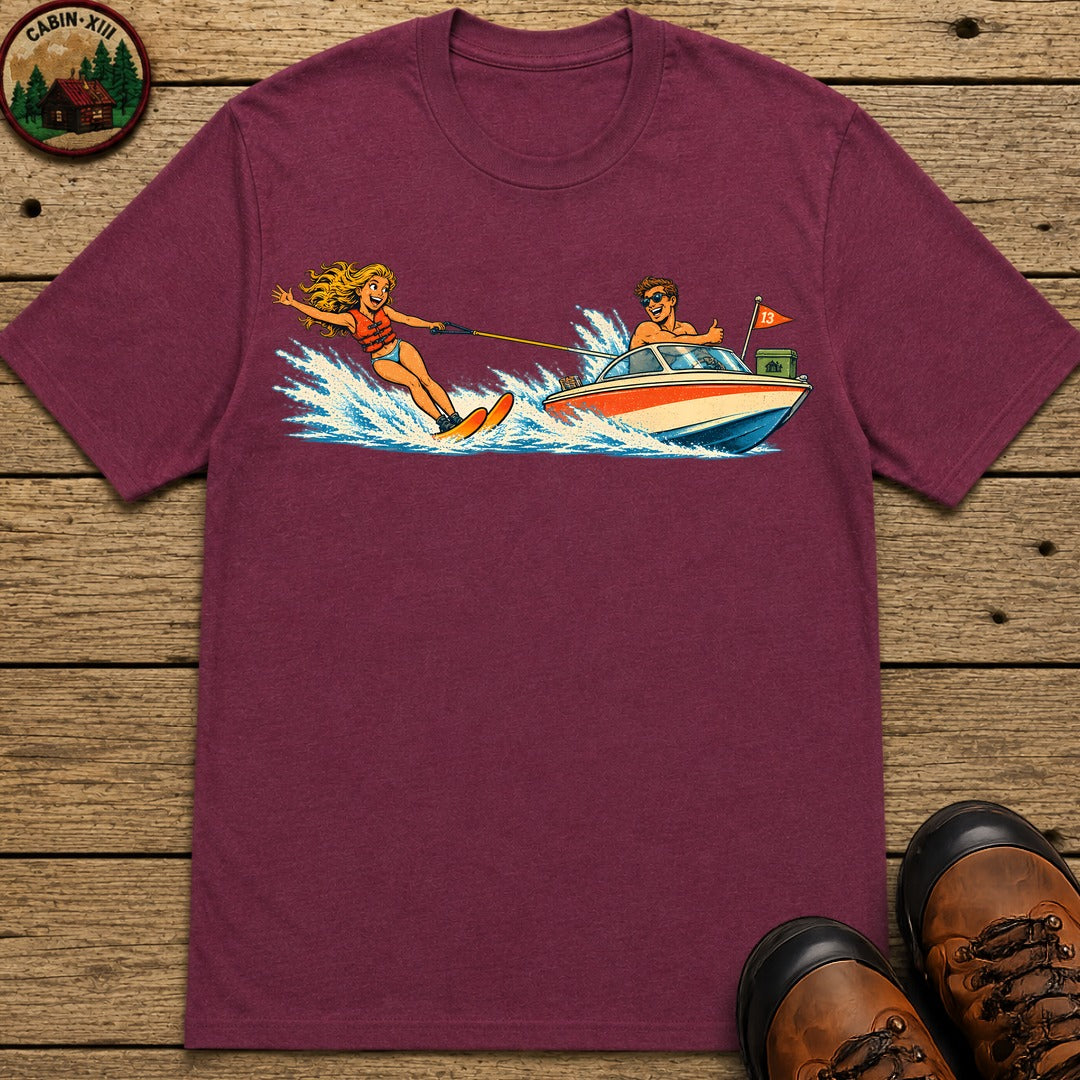 Waterskiing T-Shirt - Berry