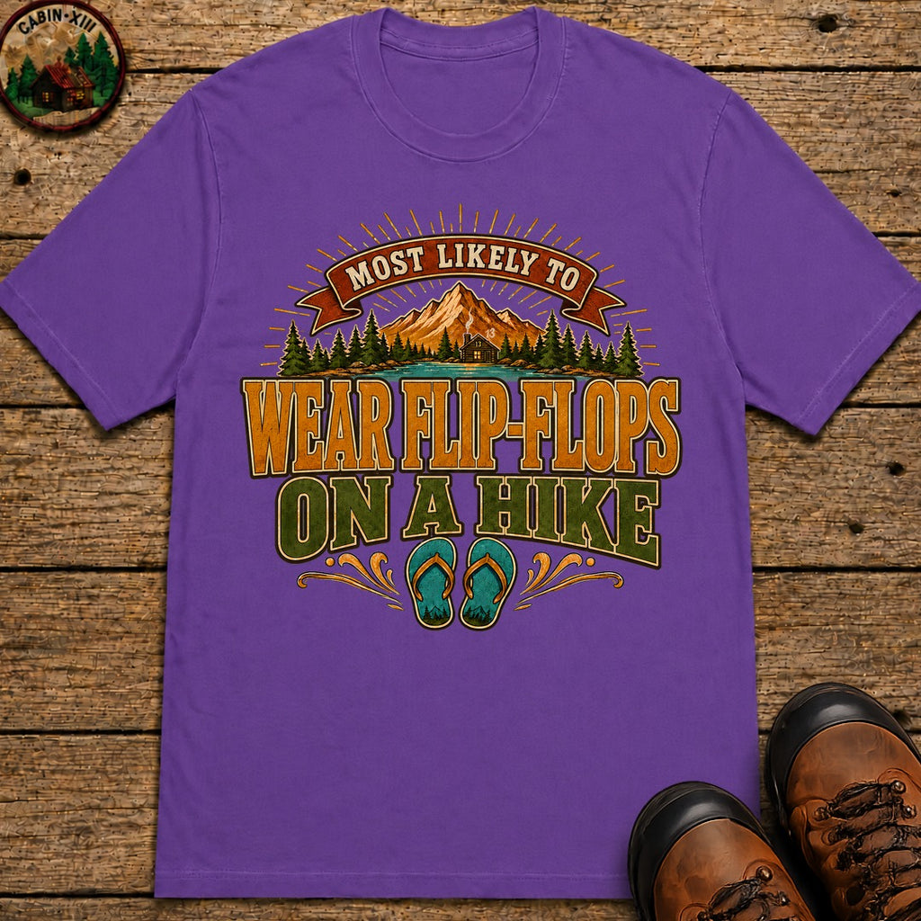 Wear Flip Flops On A Hike (Modern) T Shirt - Grape