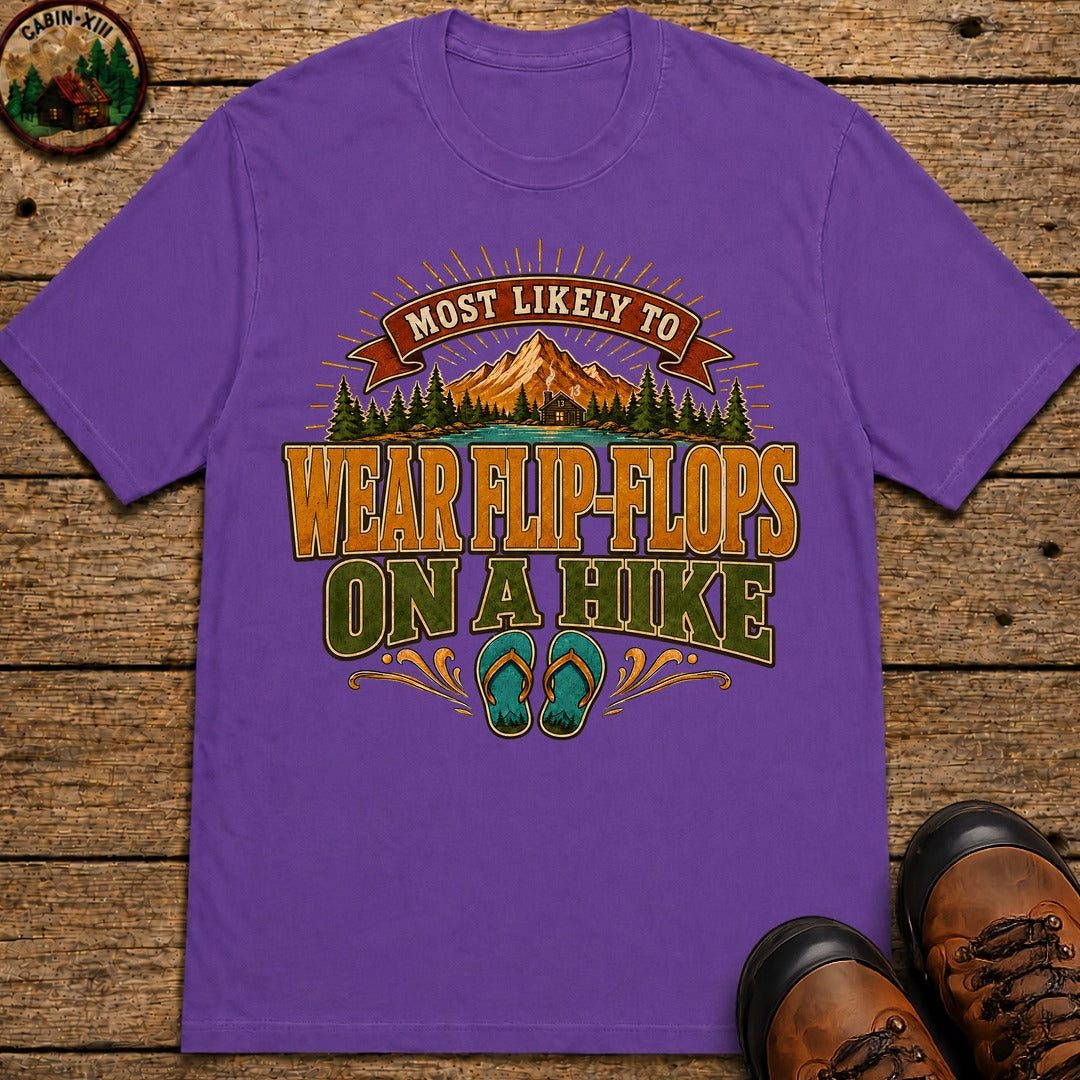 Wear Flip Flops On A Hike (Modern) T Shirt - Grape