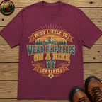 Wear Flip Flops On A Hike (Retro) T Shirt - Berry
