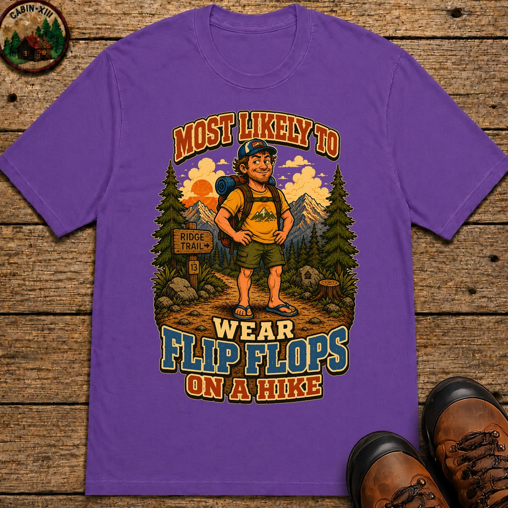 Wear Flip Flops on a Hike T-Shirt - Grape