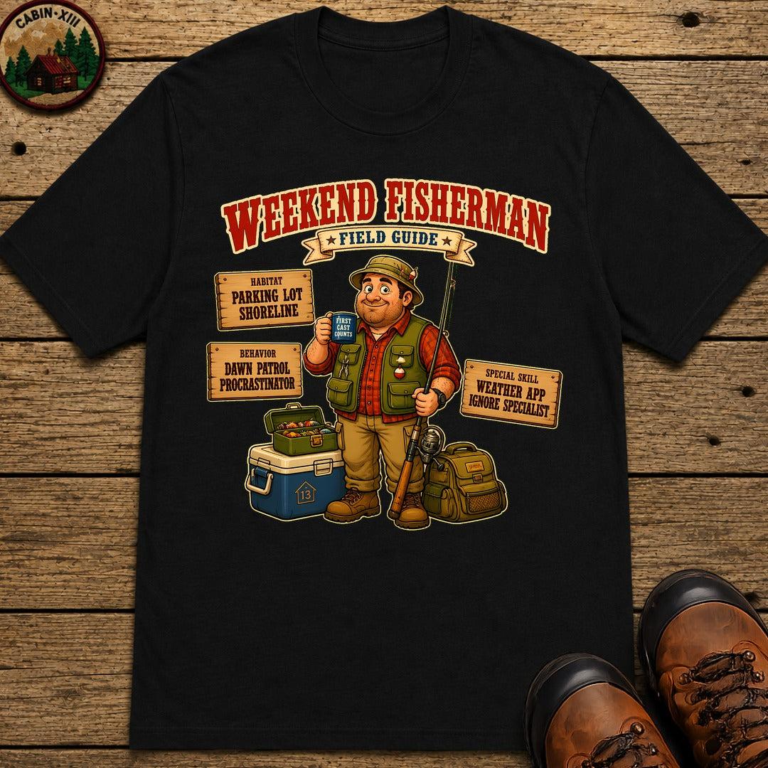 Weekend Fisherman Field Guide T-Shirt - Black