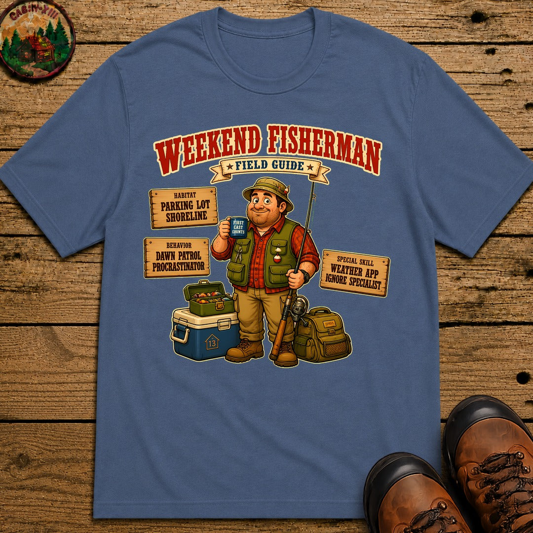 Weekend Fisherman Field Guide T-Shirt - Blue Jean