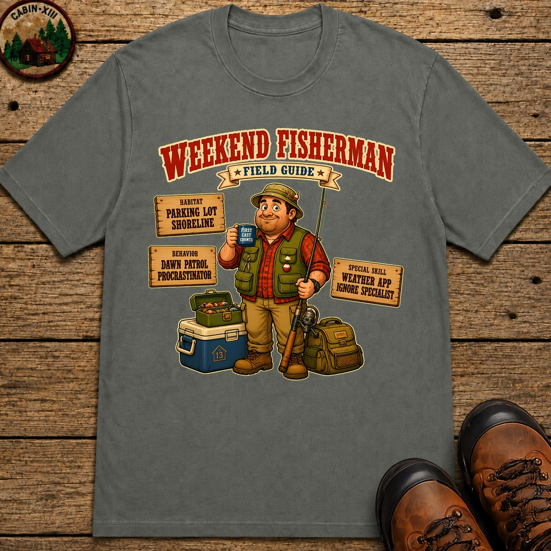 Weekend Fisherman Field Guide T-Shirt - Pepper