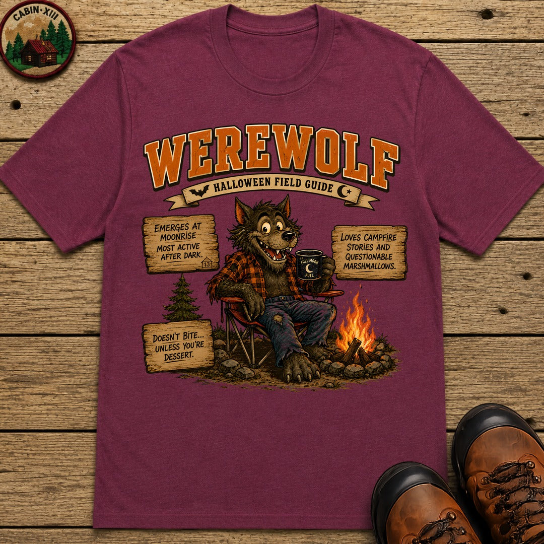 Werewolf Field Guide T Shirt - Berry