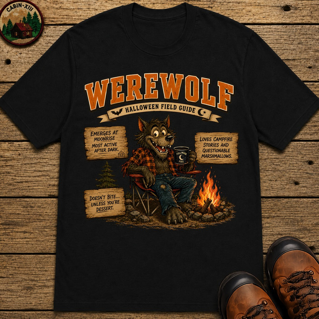 Werewolf Field Guide T Shirt - Black