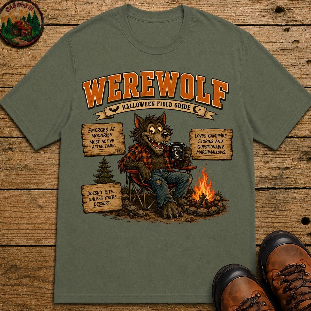 Werewolf Field Guide T Shirt - Moss