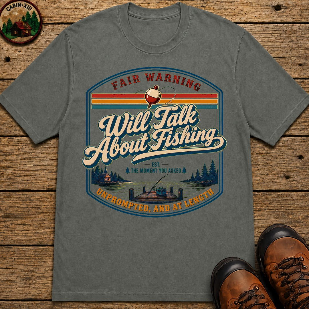 Will Talk About Fishing T-Shirt - Pepper