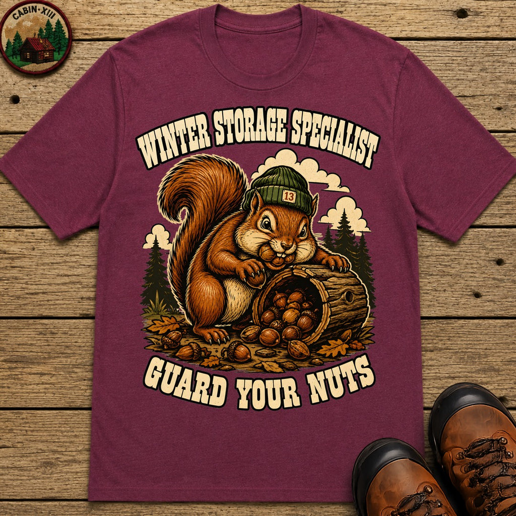 Winter Storage Specialist Guard Your Nuts — Funny Outdoor Tee - Berry