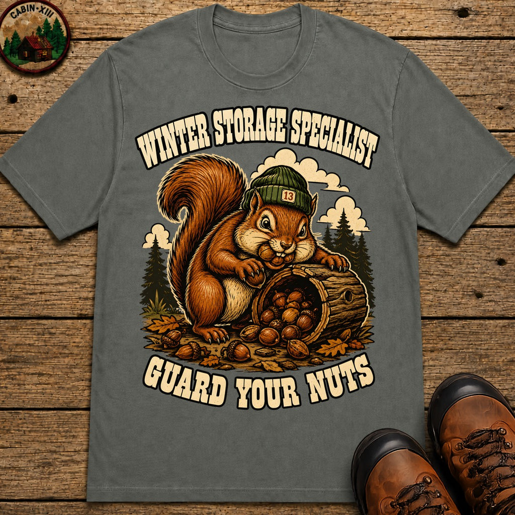 Winter Storage Specialist Guard Your Nuts — Funny Outdoor Tee - Pepper