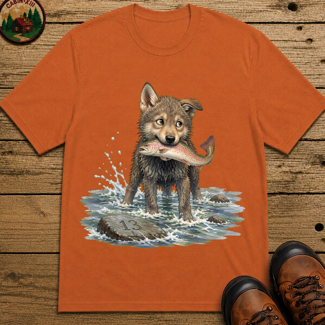 Wolf Pup Fishing T-Shirt - Yam