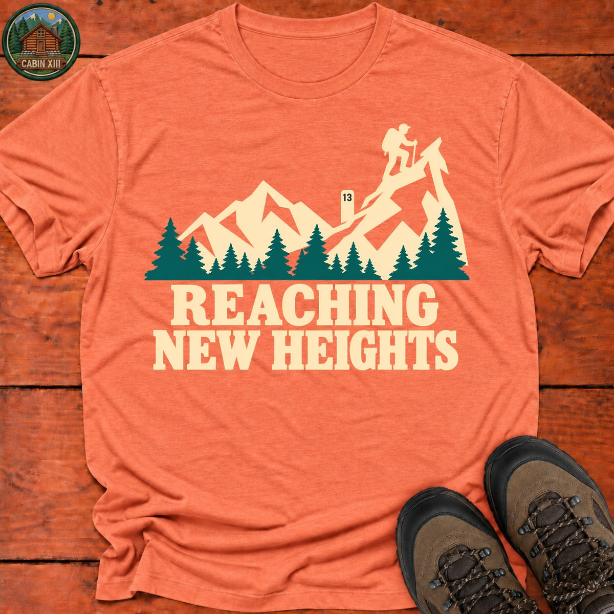 Reaching New Heights T-Shirt — Heather Orange