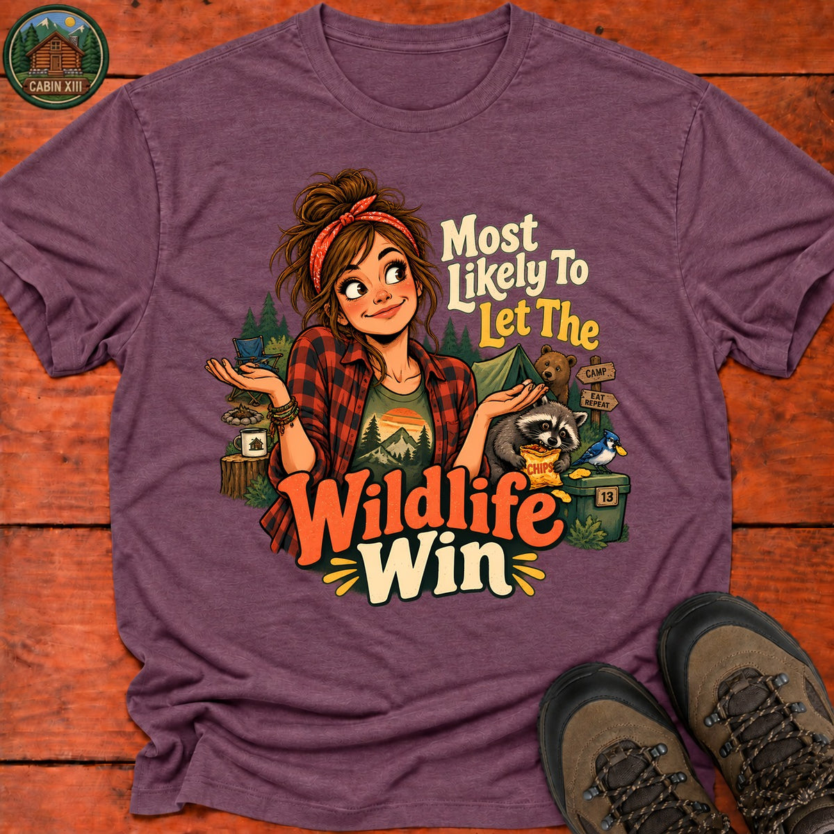 Let The Wildlife Win T-Shirt — Heather Maroon