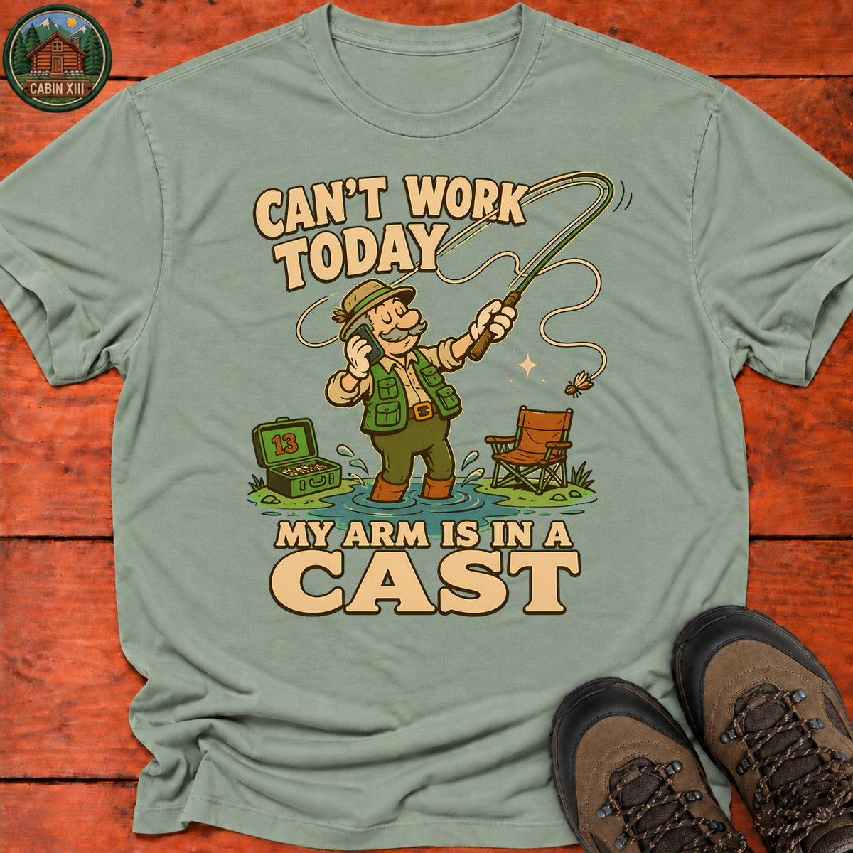 Arm In A Cast T-Shirt — Sage