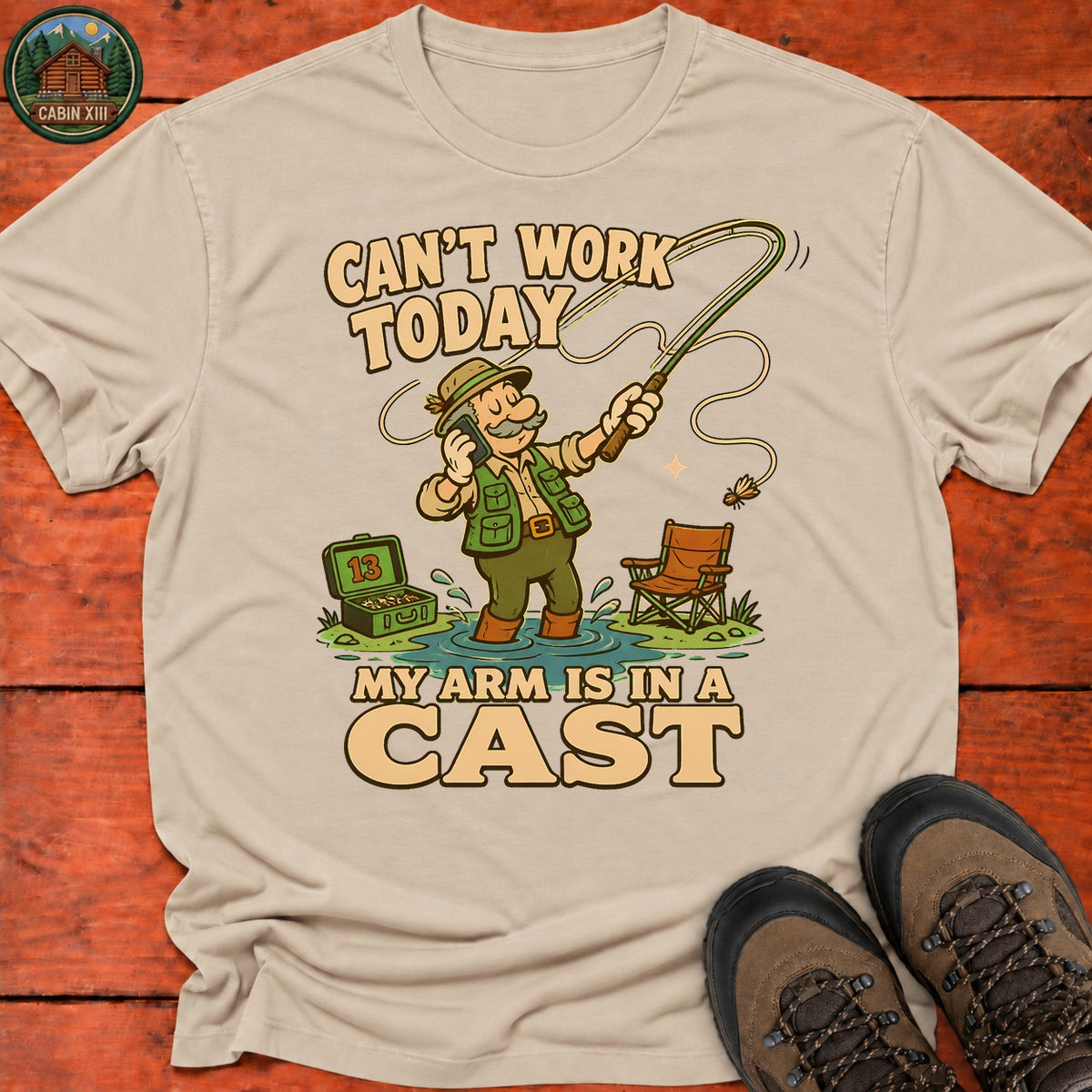 Arm In A Cast T-Shirt — Sand