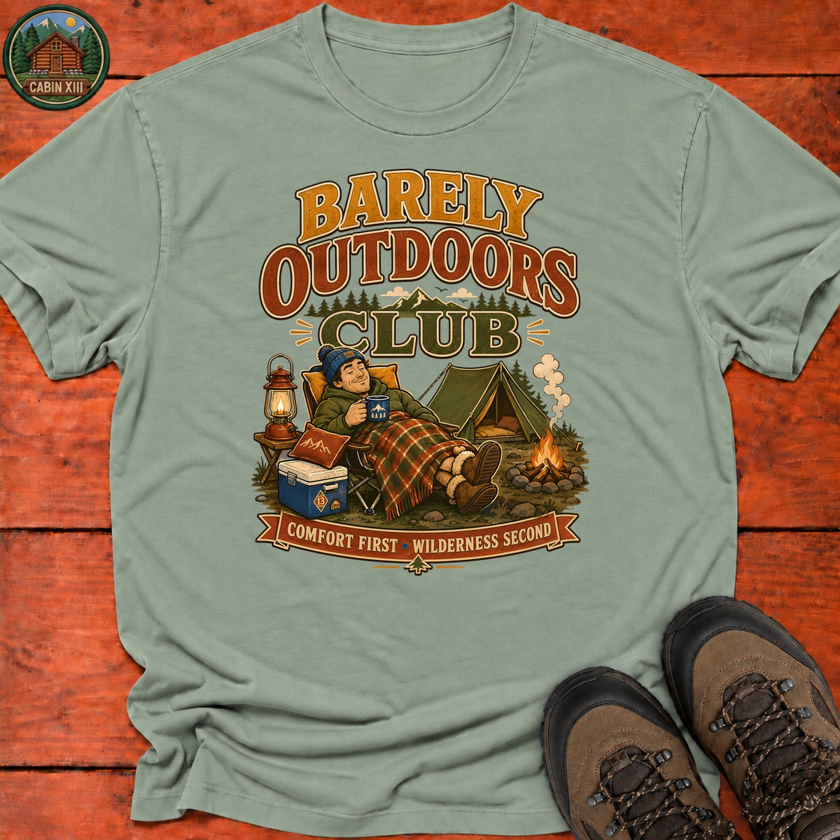 Barely Outdoors Club T-Shirt — Sage