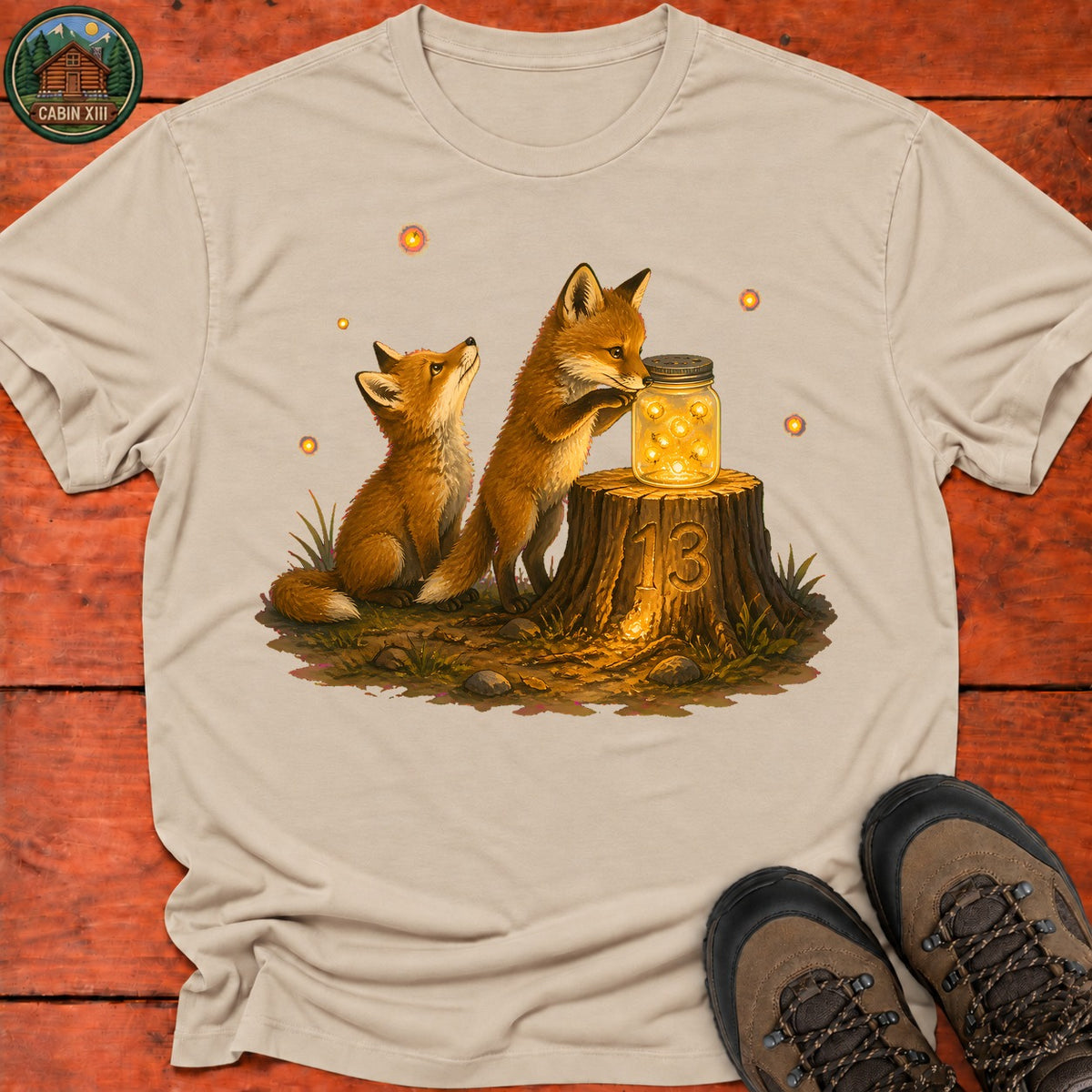 Fox And Firefly T-Shirt — Sand