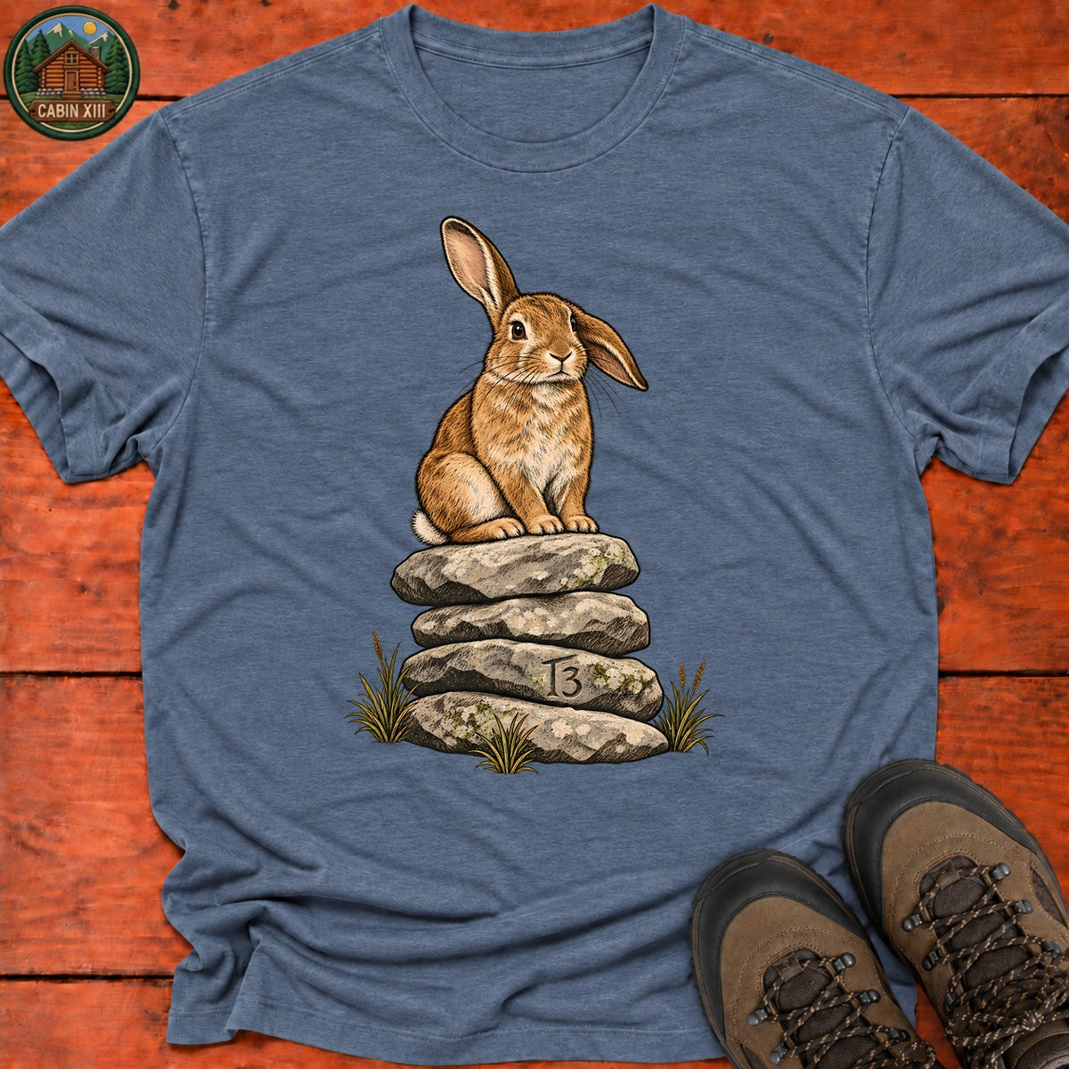 Trail Bunny T-Shirt — Heather Indigo
