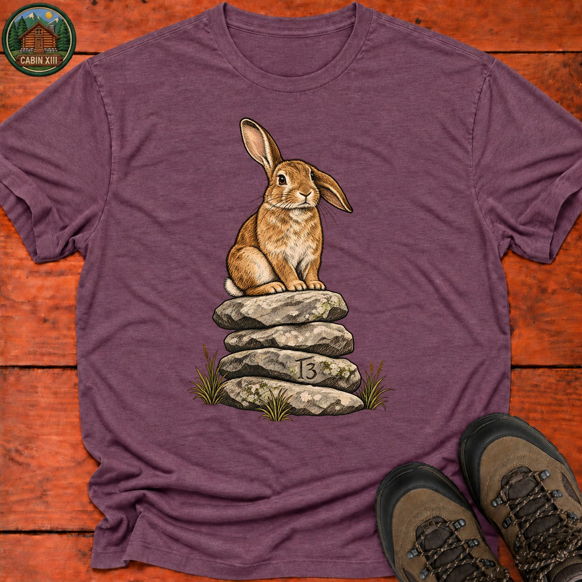Trail Bunny T-Shirt — Heather Maroon