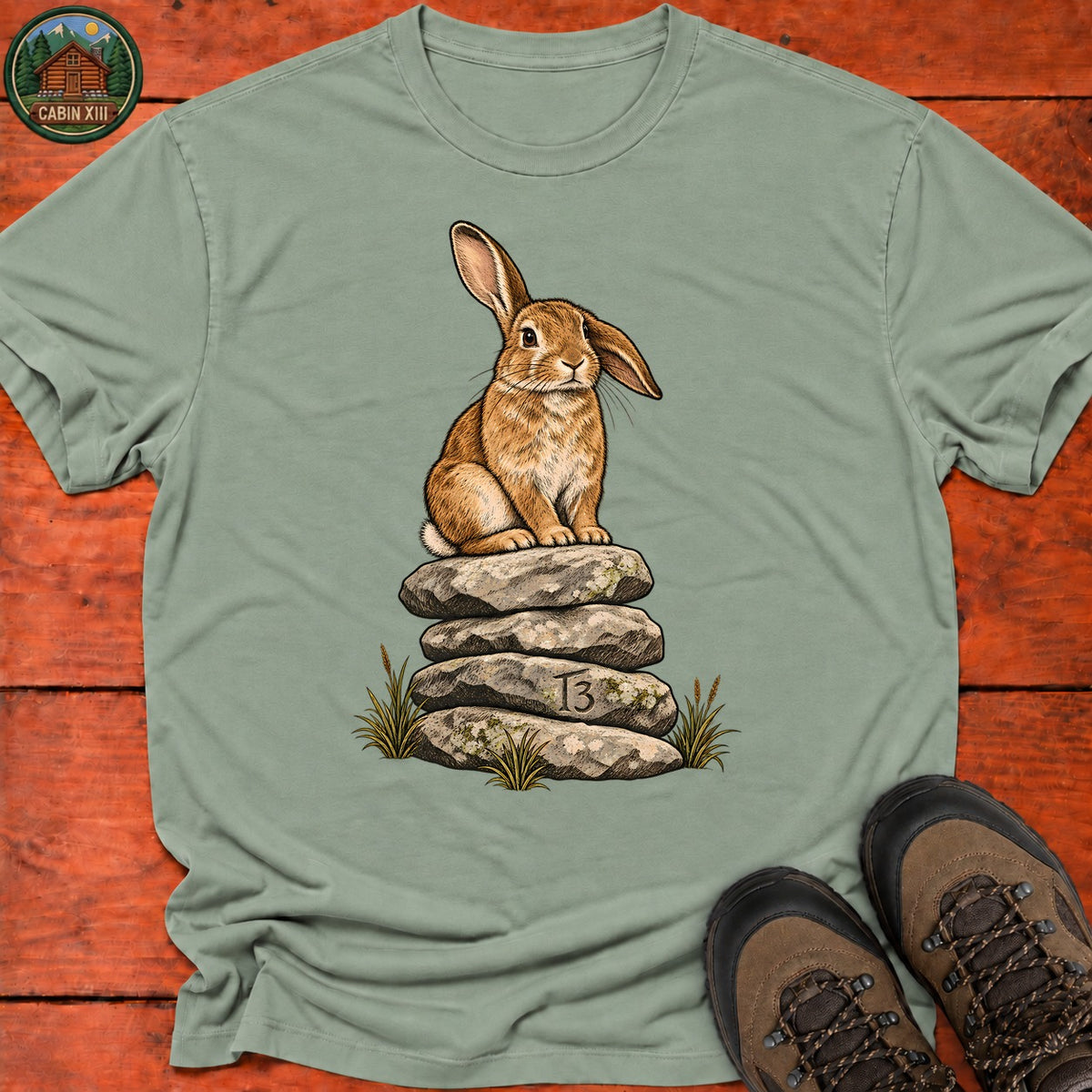 Trail Bunny T-Shirt — Sage